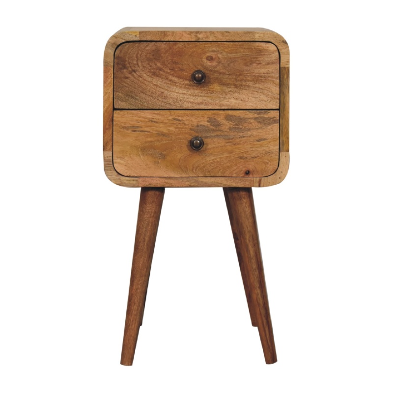 Mini Oak-Ish Curved Nightstand