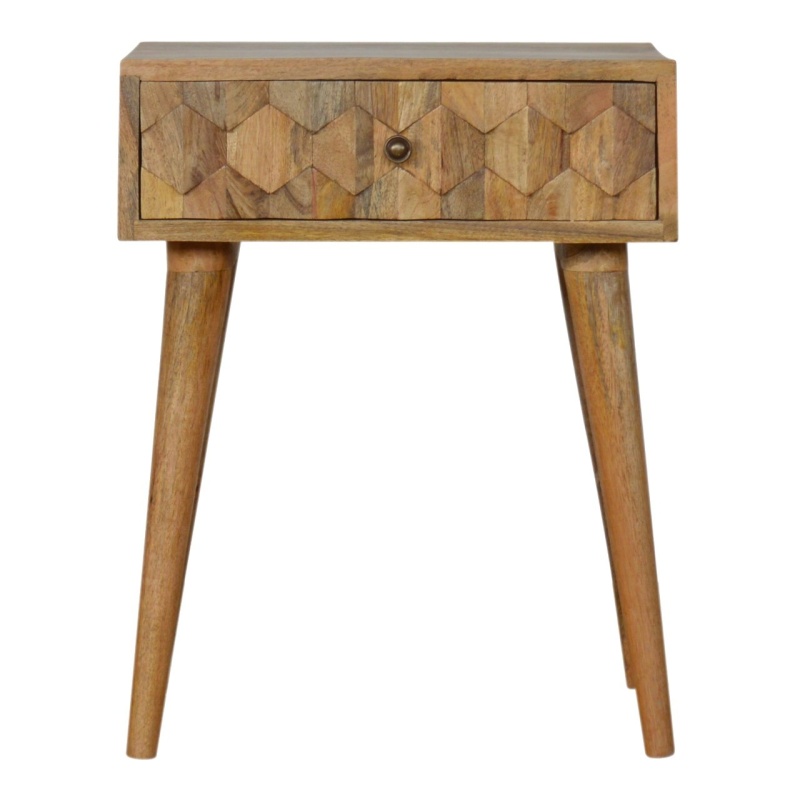 Pineapple Carved Oak-Ish Nightstand