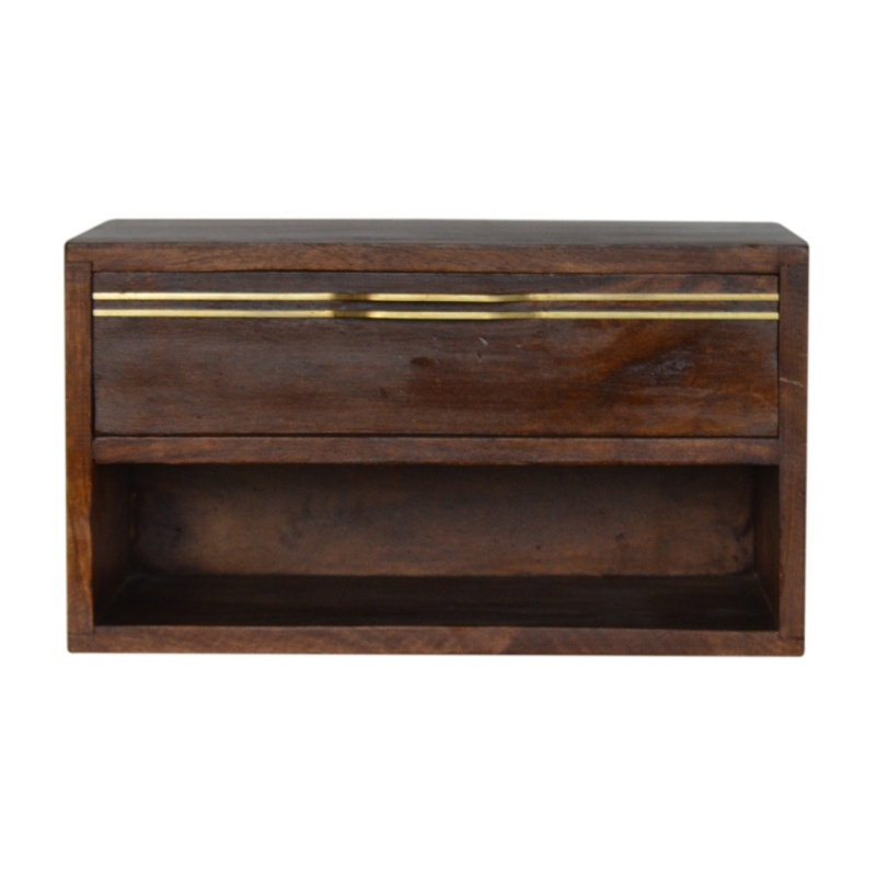 Floating Brass Handle Nightstand