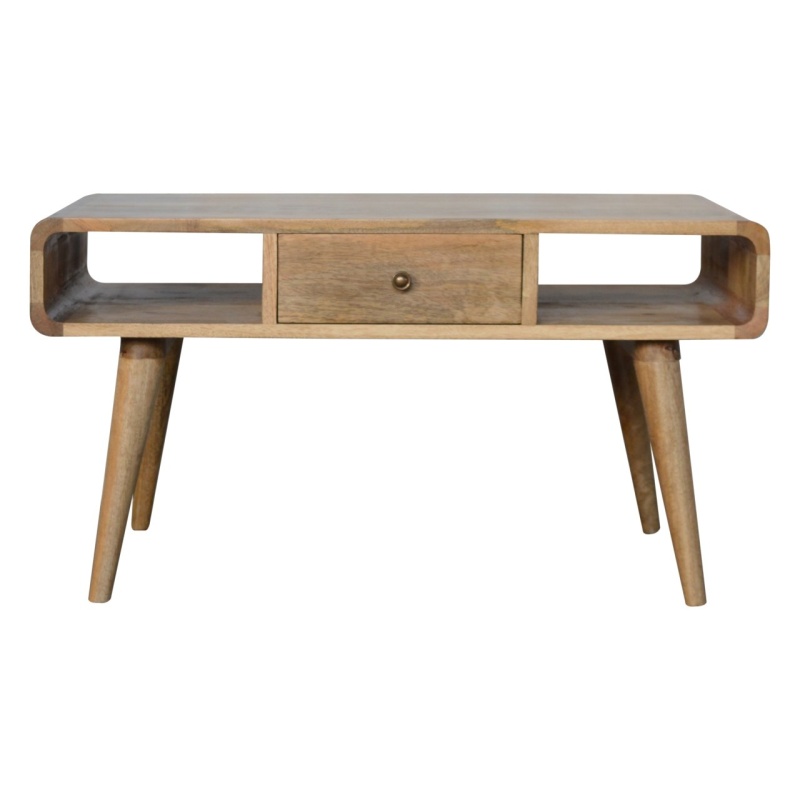 Curved Oak-Ish Coffee Table