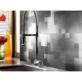 Peel And Stick Metal Mosiac Sheets For Backsplash 12In X 12In 10 Tiles 9.7 Sq.Ft