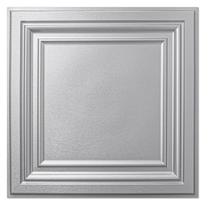 A10905as -Art3d Pvc Ceiling Tiles, 2'X2' Plastic Sheet In Argent Sliver (12-Pack)