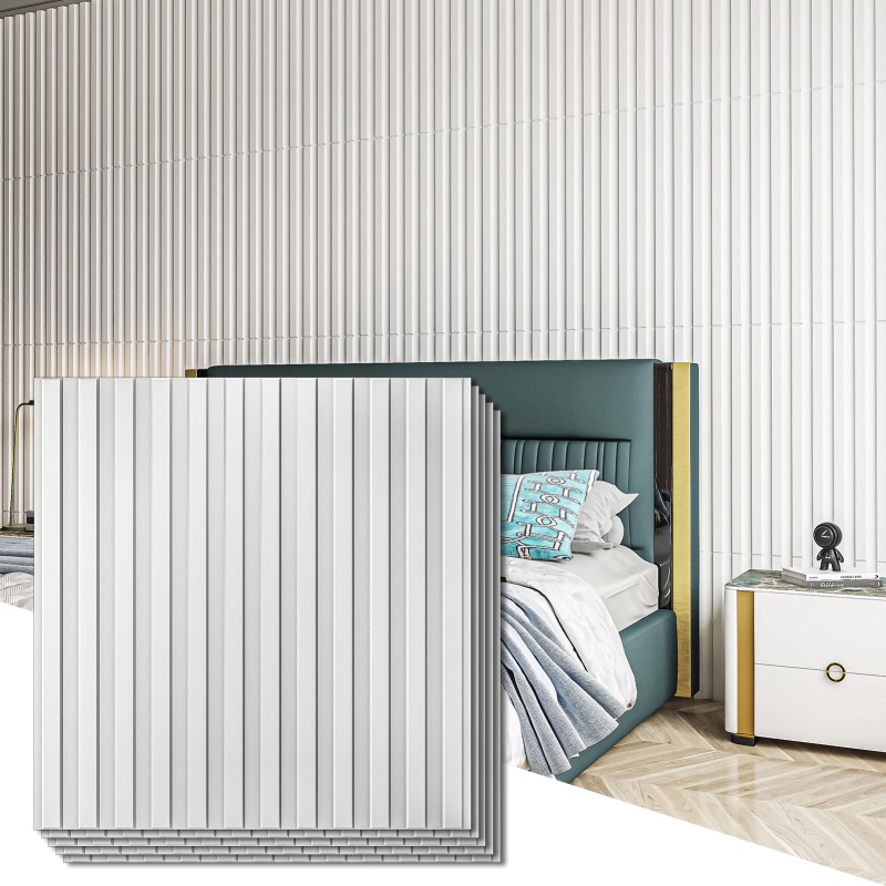 A10064-Art3d Slat Wall Panel, 3D Fluted Textured Panel 12-Tile 19.7 X 19.7In