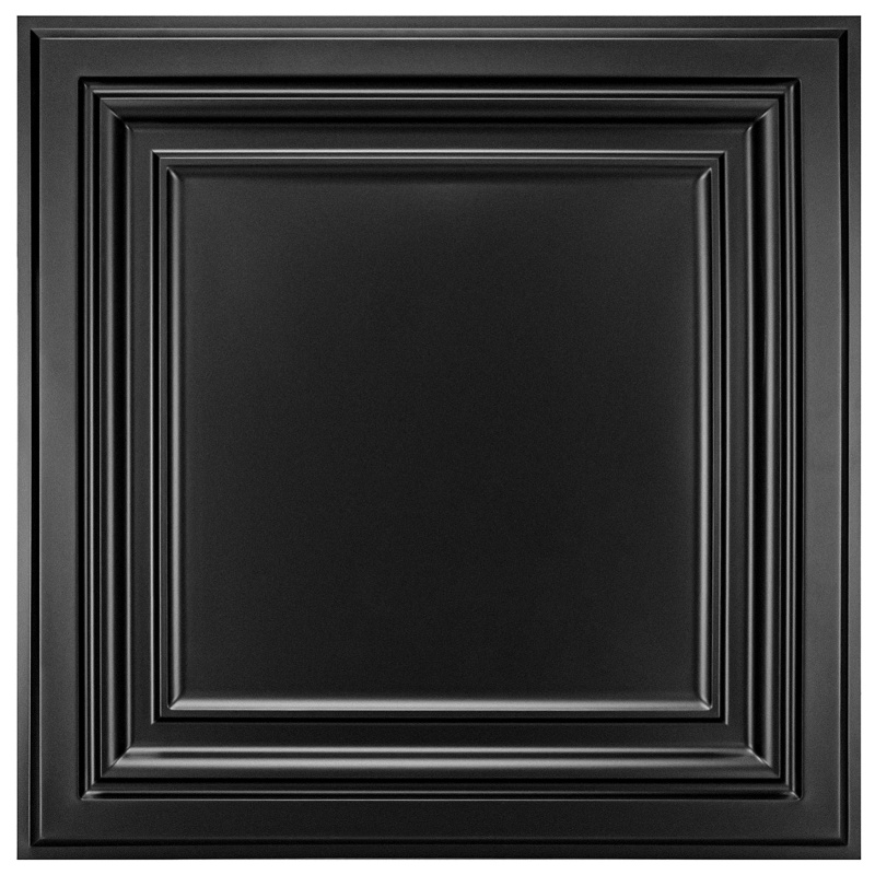A10905bk -Art3d Pvc Ceiling Tiles, 2'X2' Plastic Sheet In Black (12-Pack)