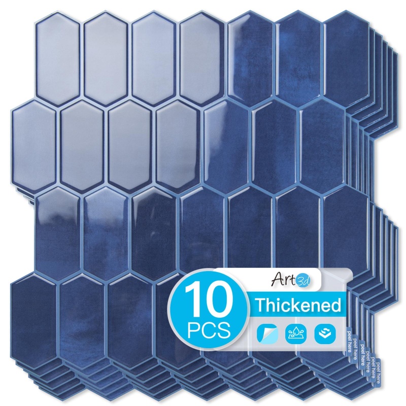 Art3d 10-Sheet Heavy-Duty Peel And Stick Backsplash, Waterproof Wall Tiles Stick On Kitchen Backsplash Living Space