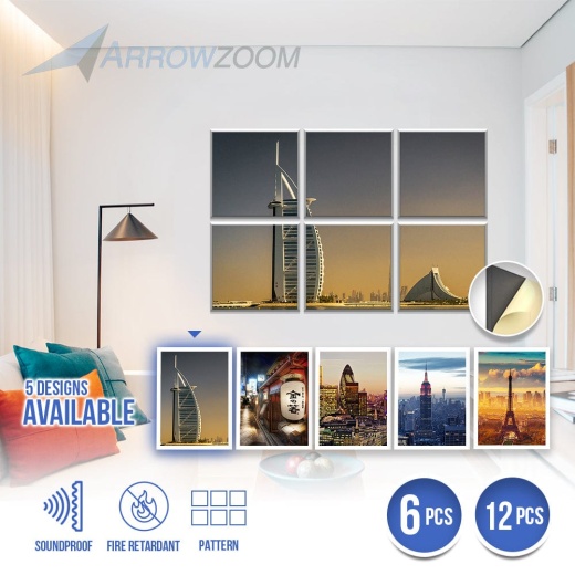 Arrowzoom City Velcro Felt Art Wall Panels Kk1226 / Style: Design B / Size: 6 Pieces - 90 x 60 cm / 35.4 x 23.6 in