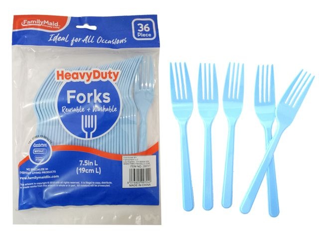 48 Pieces 36 Piece Baby Blue Color Forks - Party Paper Goods