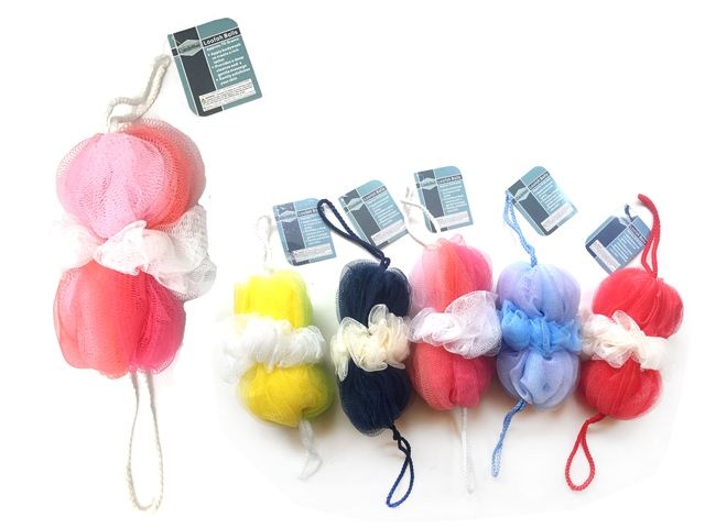 96 Pieces Loofah Ball With Straps - Bath And Body