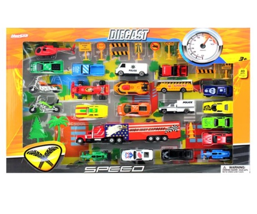 12 Pieces 42 Pcs Die Cast Citi Racing Set
