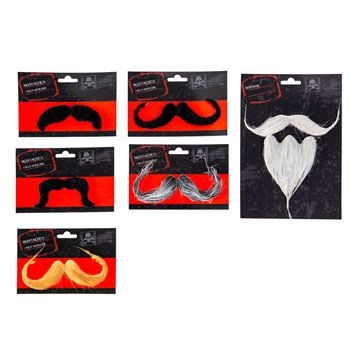 48 Pieces Mustache Dress-Up 6Ast Styles Self-Adhesive Pb/Insert Card - Costumes & Accessories