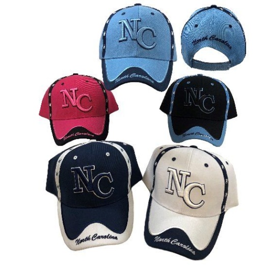 24 Pieces Nc North Carolina Ball Cap Nc Trim - Baseball Caps & Snap Backs