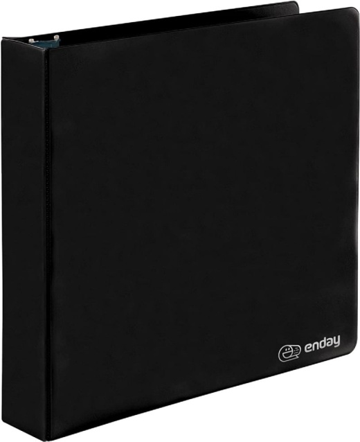 12 Pieces 1 Inch O-Ring View Binder with 2-Pockets, Black - Binders