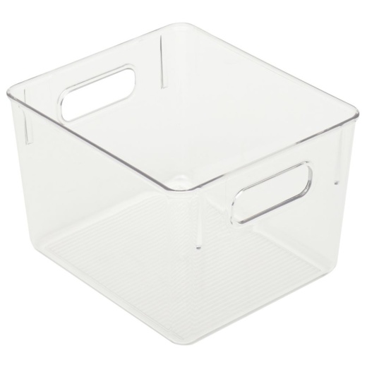12 Pieces Home Basics Medium Plastic Fridge Bin, Clear - Food Storage Containers
