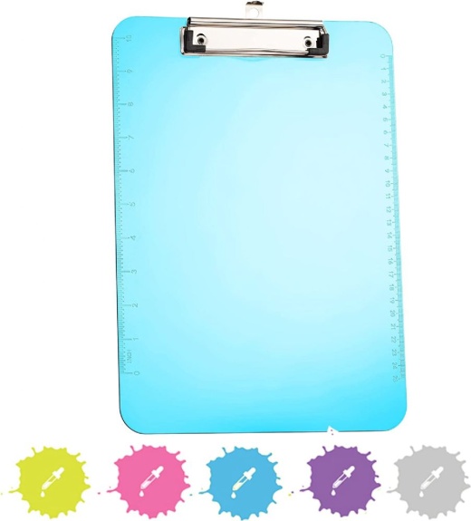 30 Pieces Standard Size Plastic Clipboard With Low Profile Clip, Blue - Clipboards And Binders