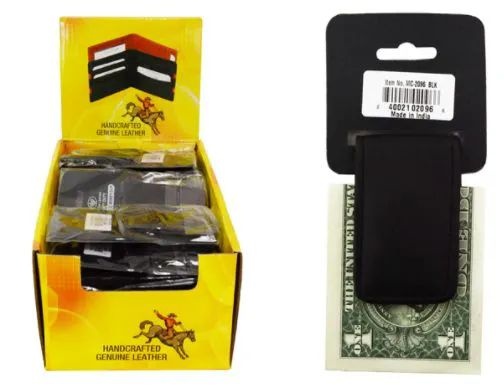 24 Pieces Magnetic Money Clip Genuine Leather - Leather Wallets