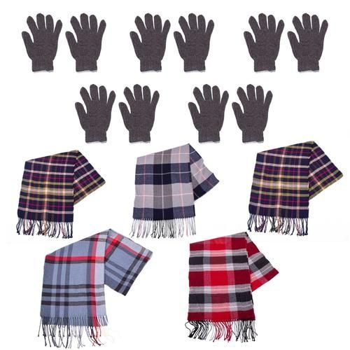 Wholesale Winter Gloves and Scarves - 96 Pairs Pack for Homeless Care Packages