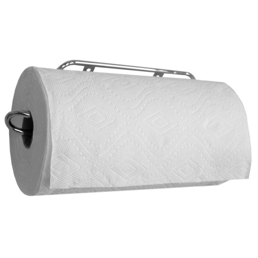 6 Pieces Home Basics Easy Install Wall Mounted Steel Paper Towel Rack, Chrome - Towel Rods & Hangers