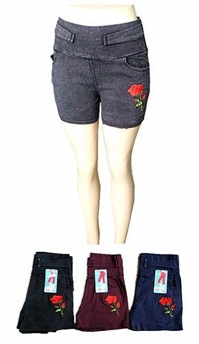48 Pairs Womens Solid Color Ultra Stretch Fitted Low Rise Shorts - Womens Shorts
