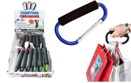 60 Packs Carrying Carabiner With Foam Grip 4.5 Inches - Key Chains