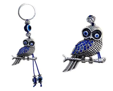 72 Pieces Metal Charm Keychain Owl - Key Chains