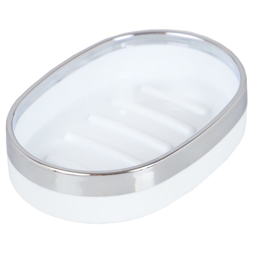 12 Pieces Home Basics Skylar Oval Ridged ABS Plastic Soap Dish, White - Soap Dishes & Soap Dispensers