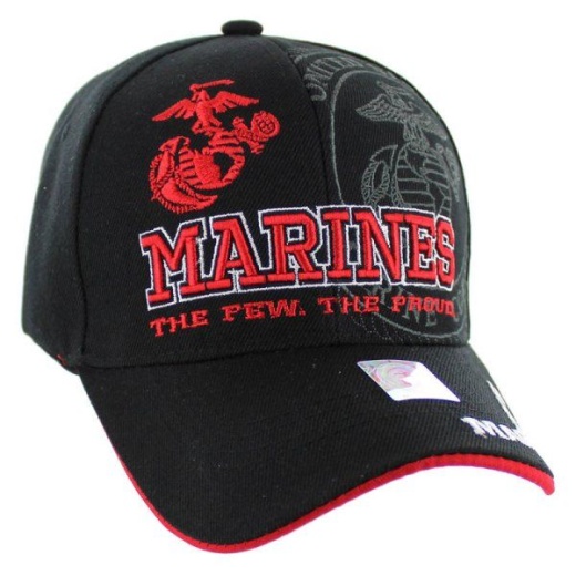 12 Pieces Licensed Marines Hat The Few The Proud Black - Baseball Caps & Snap Backs