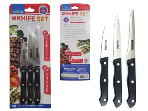 96 Pieces 3 Piece Kitchen Knife Set - Hardware Gear