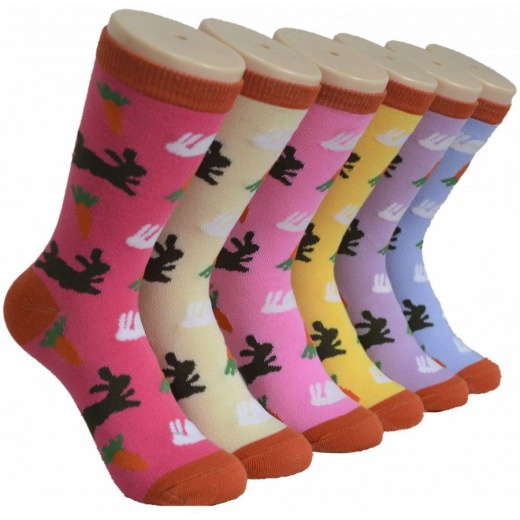360 Pairs Ladies Bunny Printed Crew Socks Size 9-11 - Women's Crew Sock