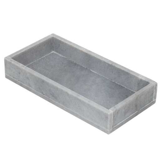 6 Pieces Home Basics Deluxe Marble Vanity Tray, Grey - Cosmetic Mirrors