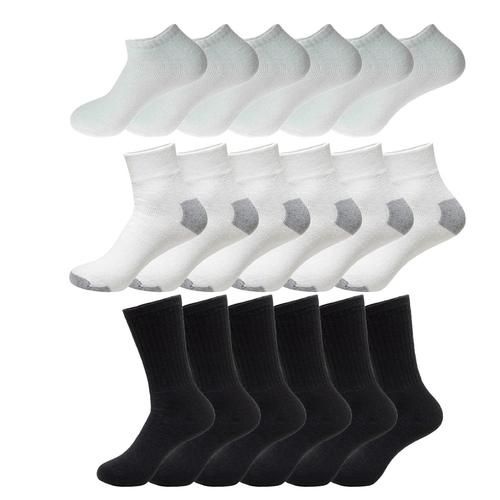 144 Pairs Men's Crew, Ankle and Low Cut Athletic Socks in Assorted Colors - Size 10-13