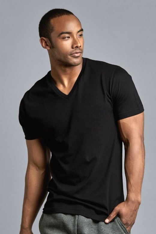 72 Pieces Men's Cotton V-Neck T-Shirt In Size Small In Black - Mens T-Shirts