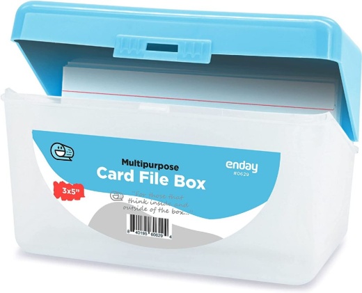 36 Pieces Multi-Purpose 3" X 5" Card File Box, Blue