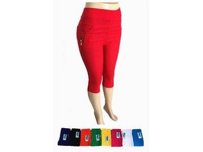 48 Pieces Womens Ease In To Comfort Fit Modern Classic Capri With Pocket - Womens Capri Pants