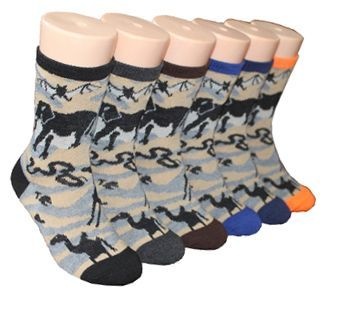 480 Pieces Boy's & Girl's Novelty Crew Socks Animal Prints - Boys Crew Sock