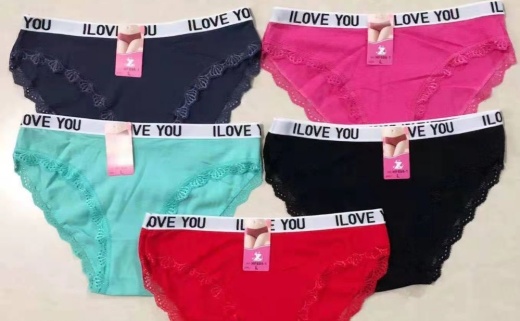 48 Pieces Women's Love You Underwear Assorted Colors and Sizes