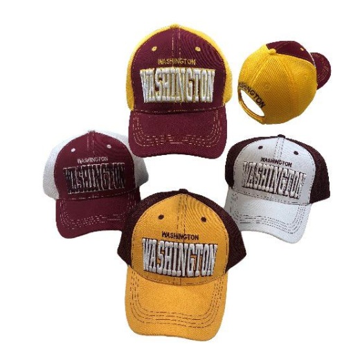 24 Pieces Washington Air Mesh Back Solid Front Ball Cap - Baseball Caps & Snap Backs