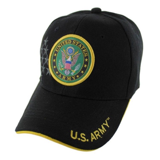 12 Pieces Licensed Black United States Army Seal Hat Star Shadow - Baseball Caps & Snap Backs