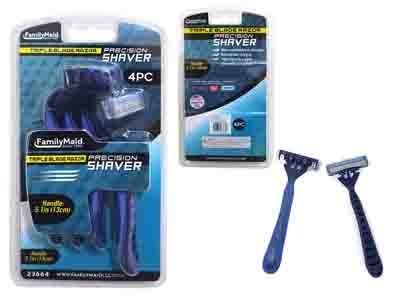 144 Pieces Razor 4Pc Men's Triple Blade - Shaving Razors