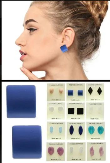 36 Pairs Hearts Stud Earrings Multi Color - Earrings