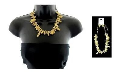 12 Pieces High Fashion Gold Tone Crystal Shard Necklace And Earring Set - Necklace