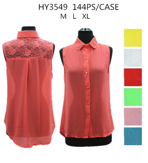 36 Pieces Womens Fashion Summer Button Down Shirt Assorted Color - Womens Fashion Tops