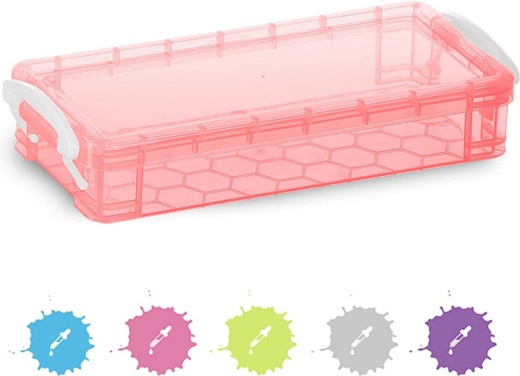 80 Pieces Stackable Plastic Pencil Case, Red - Pencil Boxes & Pouches