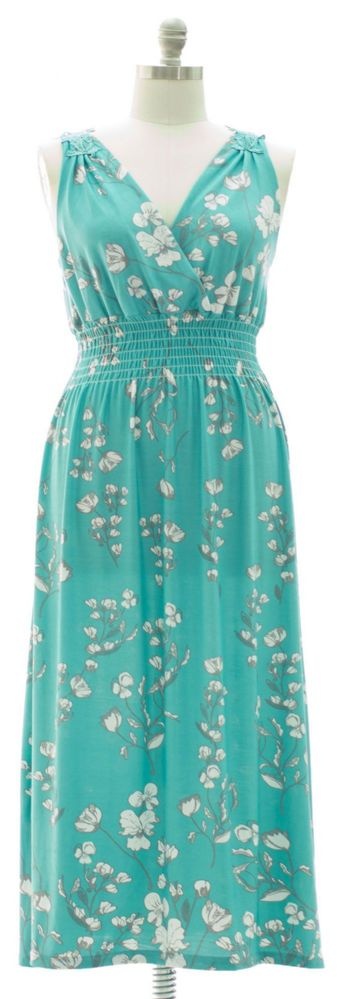 12 Pieces Plus Crochet Back Floral Maxi Torquoise