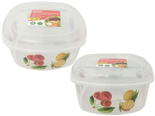 60 Pieces Square Printed Food Container - Clear Food Storage Containers