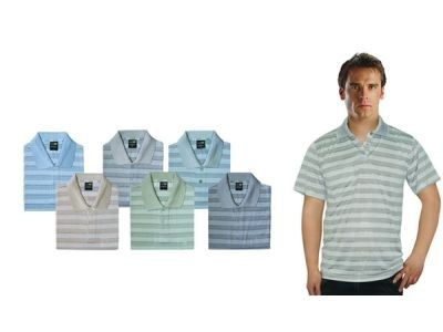 48 Pieces Mens Regular Fit Cotton Striped Polo Shirt - Mens T-Shirts