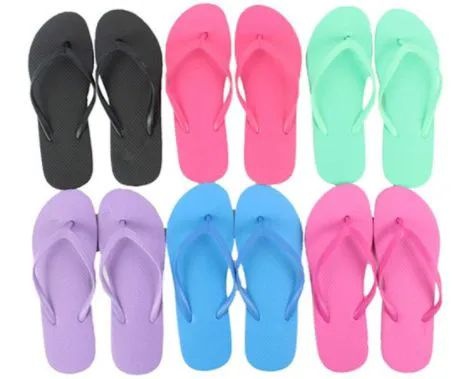 48 Pieces Flip Flop Solid Colors - Women's Flip Flops