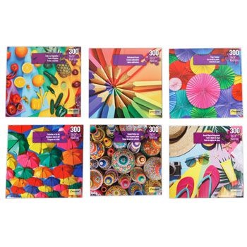 12 Pieces Puzzle 300Pc Colorful World 24X18 6Assorted - Puzzles