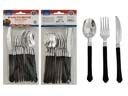 144 Pieces 12Pc Cutlery Silver Plated With Black Handles 7.5 Inches - Kitchen Cutlery