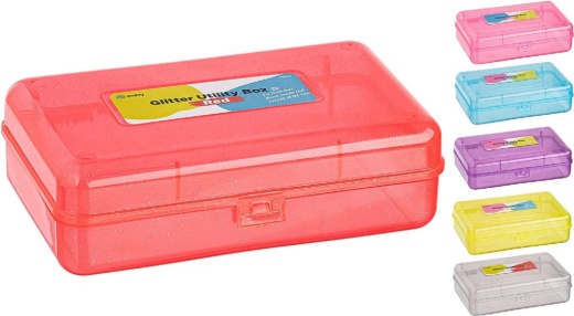 24 Pieces Glitter Bright Color Multipurpose Utility Box, Red