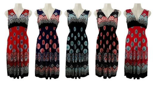 48 Pieces Womens Fashion Long Elastic Waist Summer Dress - Womens Sundresses & Fashion